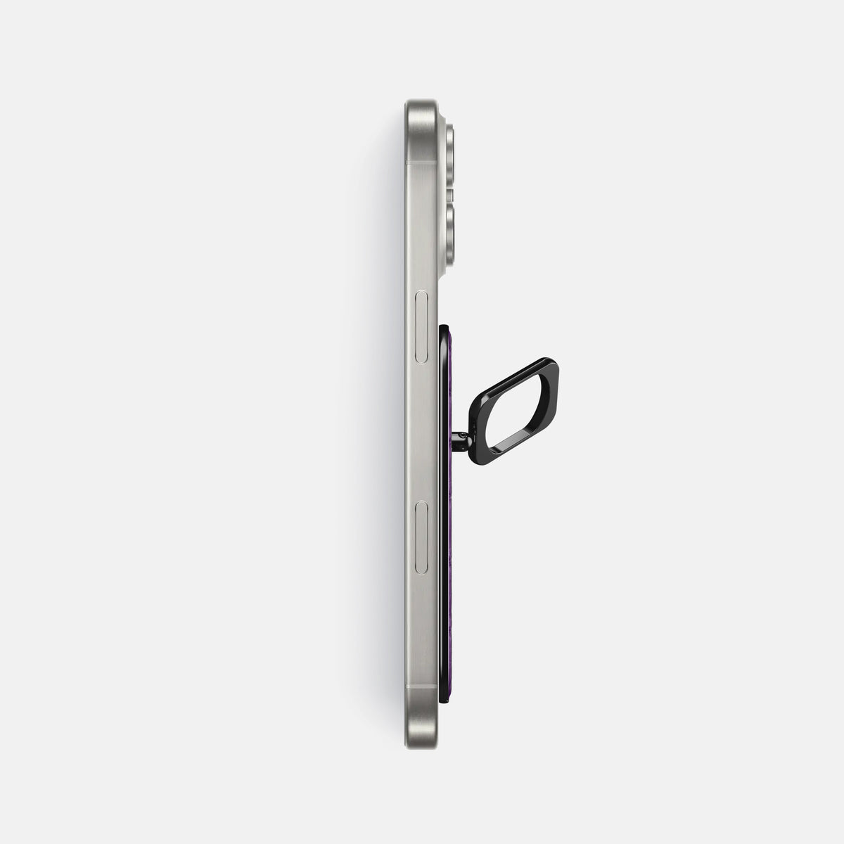 Purple iPhone 16 Pro Max Magsafe Ring Porosus Crocodile with Black Metal -3 | Purple-Black