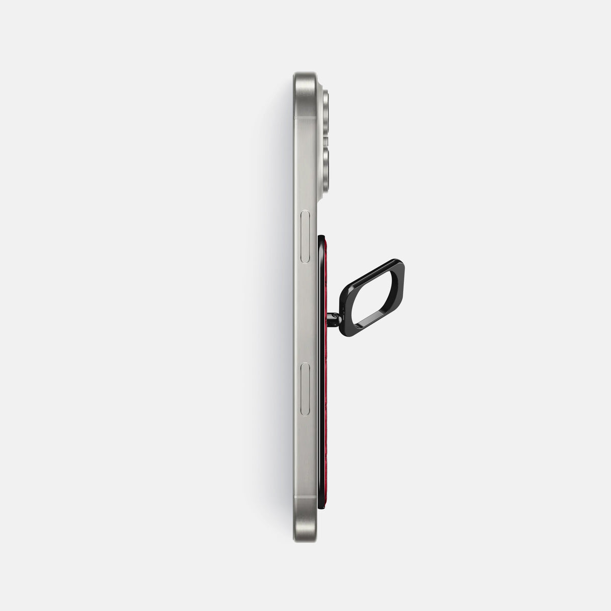 Burgundy iPhone 16 Pro Max Magsafe Ring Porosus Crocodile with Black Metal -3 | Burgundy-Black