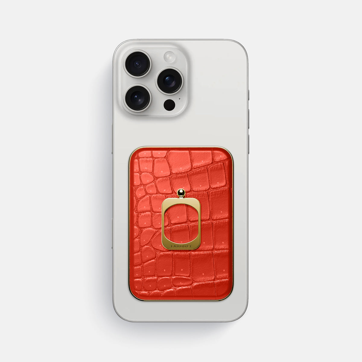Rust iPhone 16 Pro Max Magsafe Ring Porosus Crocodile with Gold Metal -2 | Rust-Gold