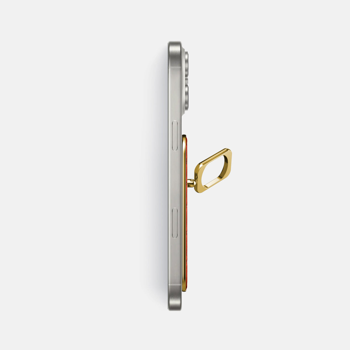 Rust iPhone 16 Pro Max Magsafe Ring Porosus Crocodile with Gold Metal -3 | Rust-Gold
