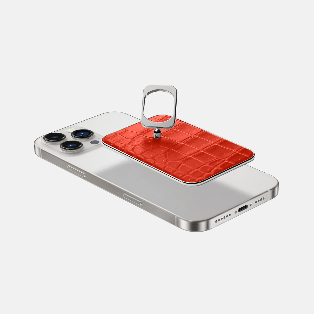 Rust iPhone 16 Pro Max Magsafe Ring Porosus Crocodile with Steel Metal -4 | Rust-Steel