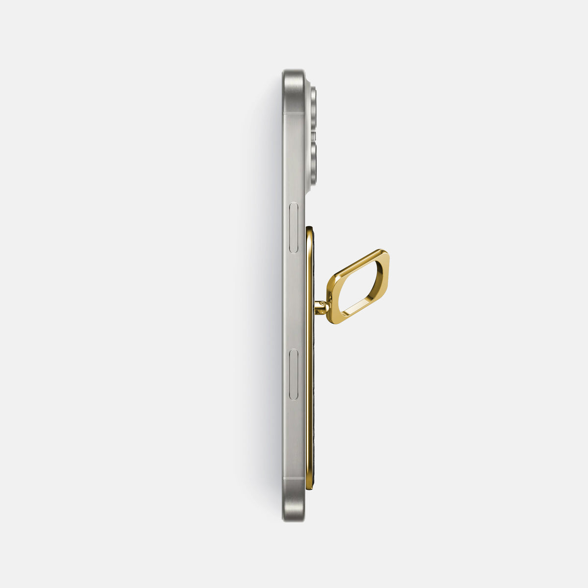 Black iPhone 16 Pro Max MagSafe Ring Shiny Alligator with Gold Metal -3 | Black-Gold