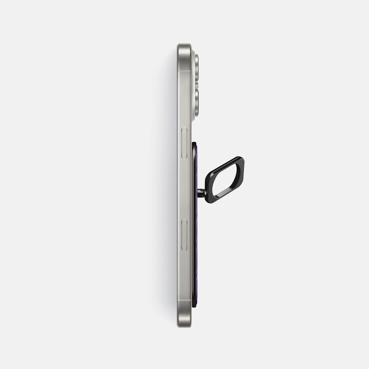 Purple iPhone 16 Pro Max MagSafe Ring Shiny Alligator with Black Metal -3 | Purple-Black
