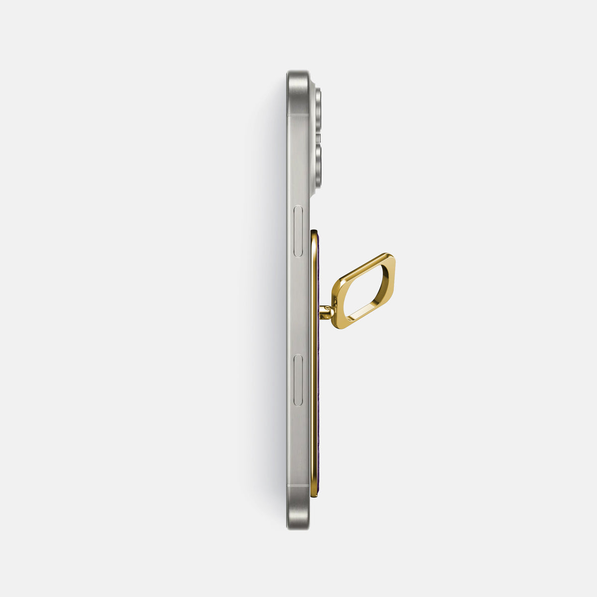 Purple iPhone 16 Pro Max MagSafe Ring Shiny Alligator with Gold Metal -3 | Purple-Gold