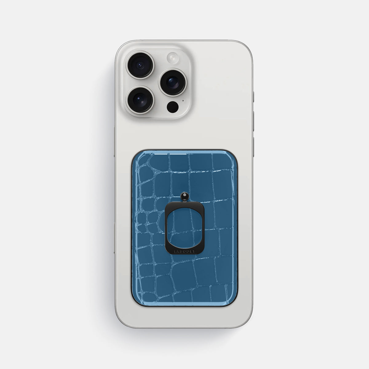 turqoise-blue iPhone 16 Pro Max MagSafe Ring Shiny Alligator with Black Metal -2 | turqoise-blue-Black