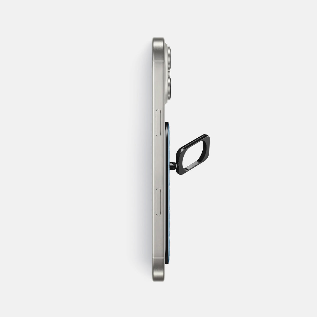 turqoise-blue iPhone 16 Pro Max MagSafe Ring Shiny Alligator with Black Metal -3 | turqoise-blue-Black