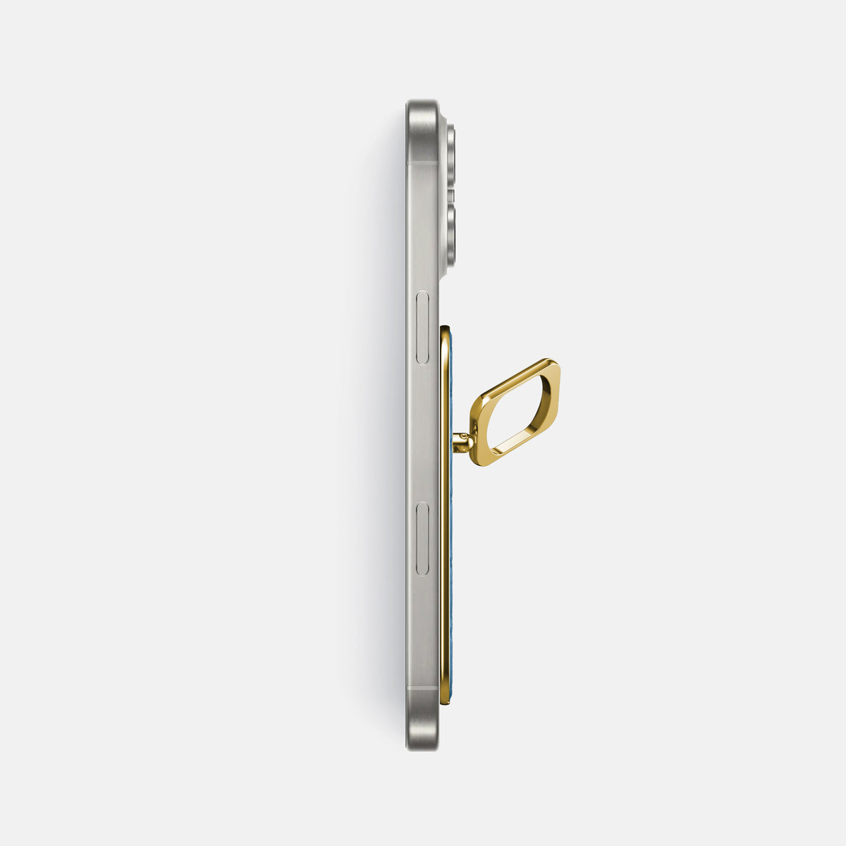 turqoise-blue iPhone 16 Pro Max MagSafe Ring Shiny Alligator with Gold Metal -3 | turqoise-blue-Gold