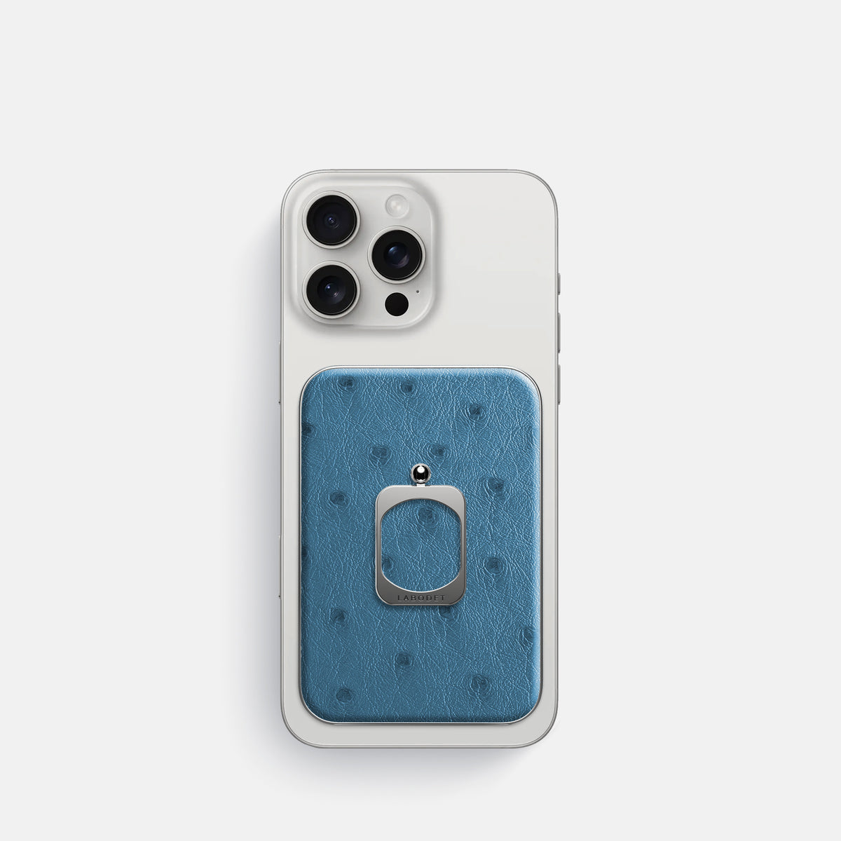 Blue-Jeans iPhone 16 Pro MagSafe Ring Ostrich with Steel Metal -2 | Blue-Jeans-Steel