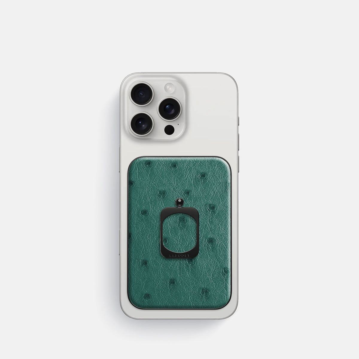 Forest-Green iPhone 16 Pro MagSafe Ring Ostrich with Black Metal -2 | Forest-Green-Black