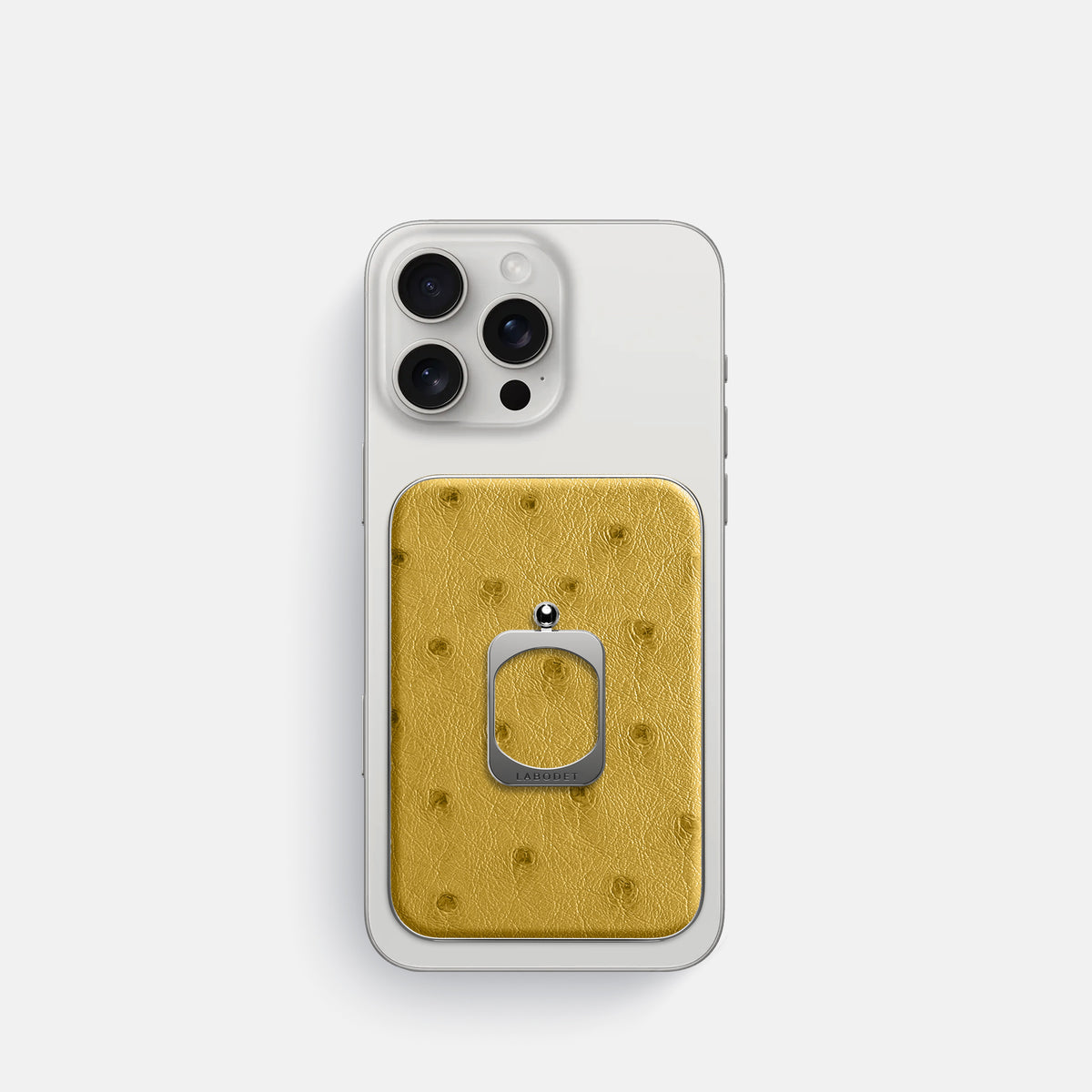 Gold iPhone 16 Pro MagSafe Ring Ostrich with Steel Metal -2 | Gold-Steel