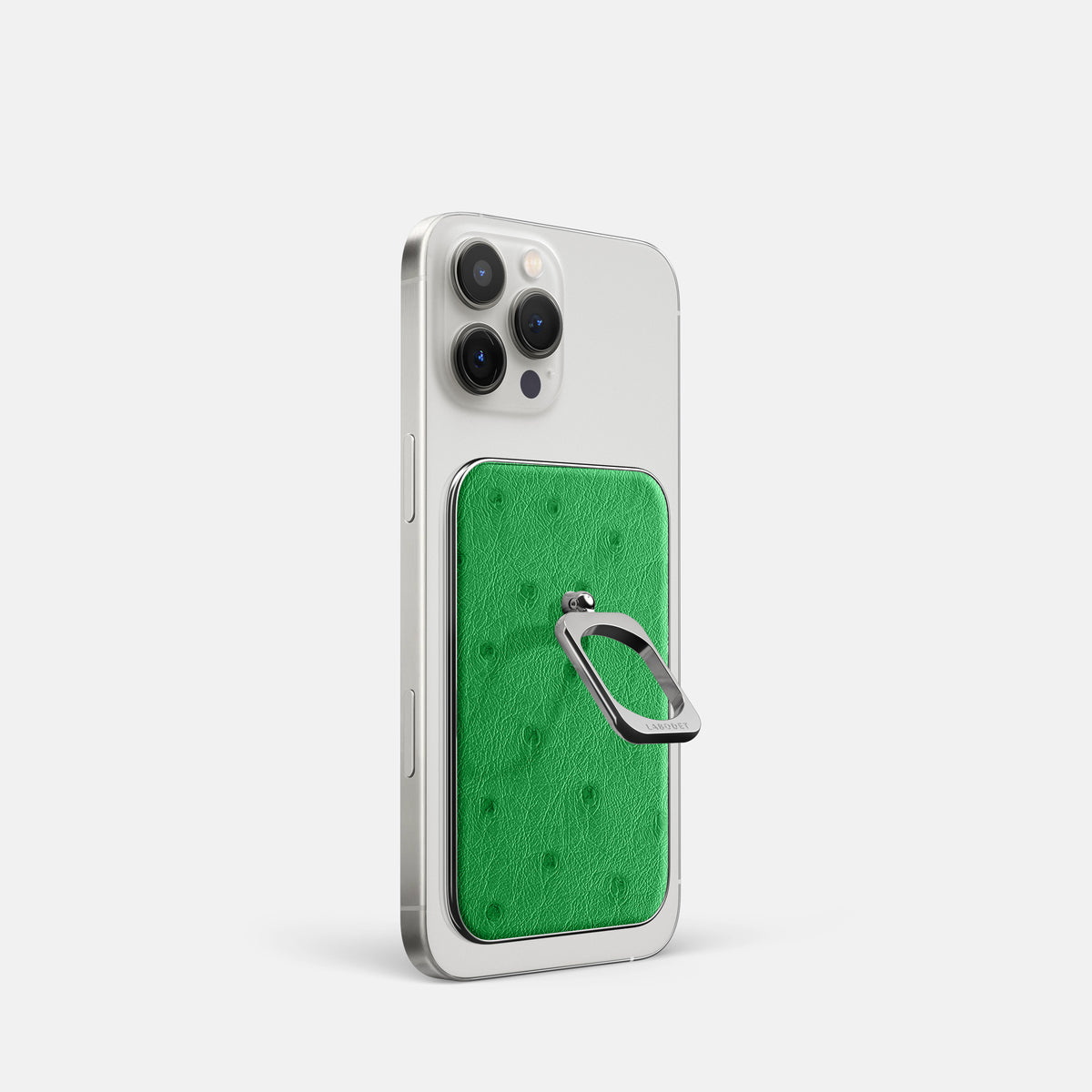 Kentucky Green iPhone 16 Pro MagSafe Ring Ostrich with Steel Metal -1 | Kentucky-Green-Steel