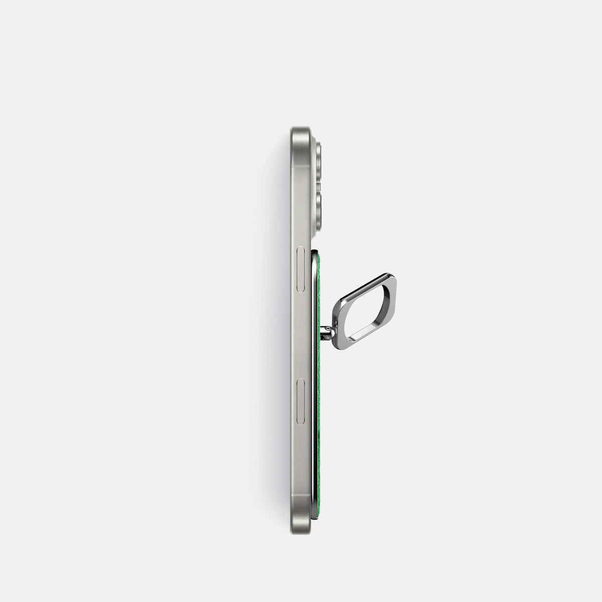 Kentucky Green iPhone 16 Pro MagSafe Ring Ostrich with Steel Metal -3 | Kentucky-Green-Steel