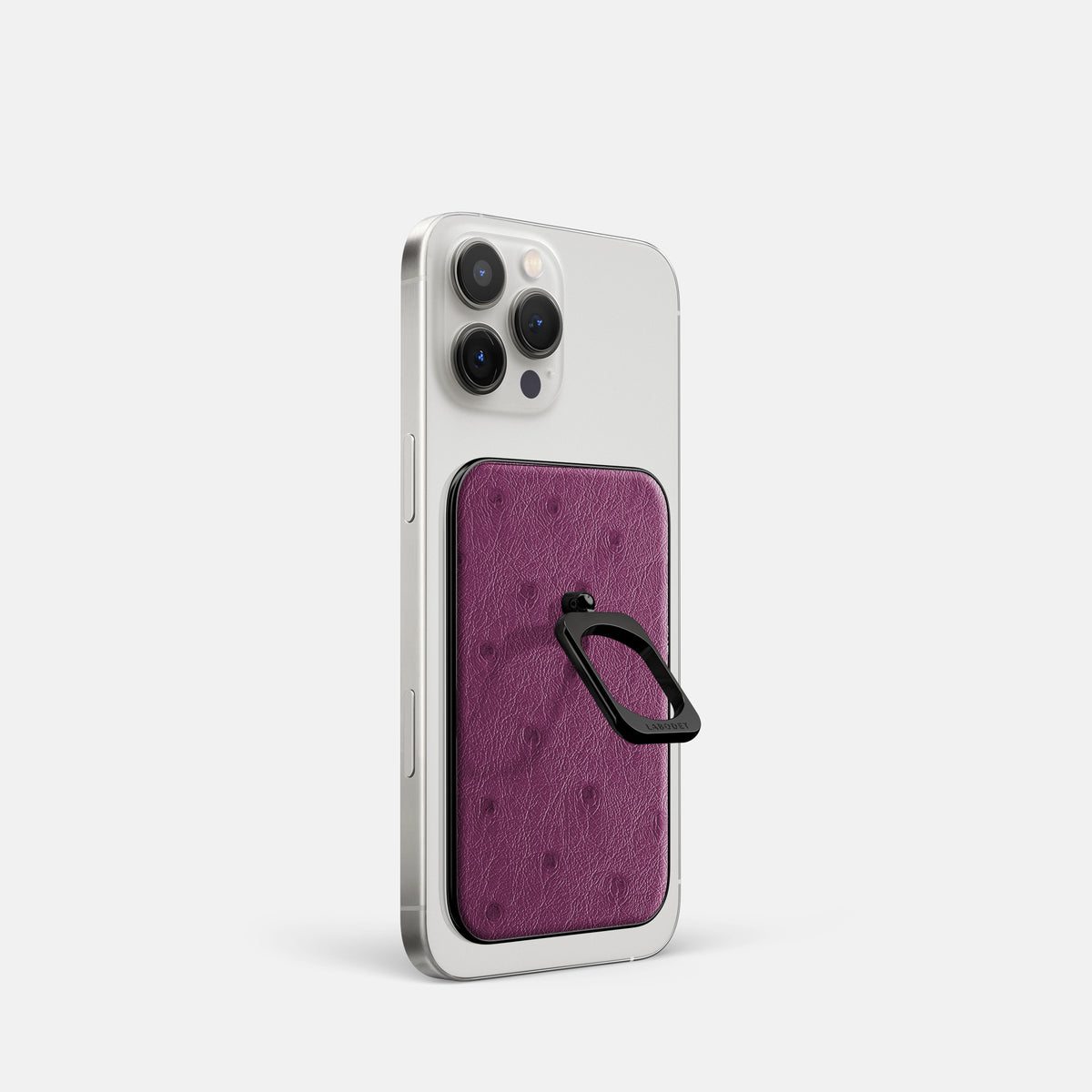 Purple iPhone 16 Pro MagSafe Ring Ostrich with Black Metal -1 | Purple-Black