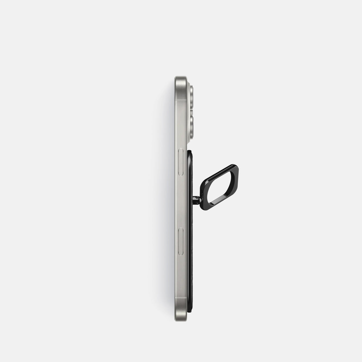 Black iPhone 16 Pro Magsafe Ring Porosus Crocodile with Black Metal -3 | Black-Black