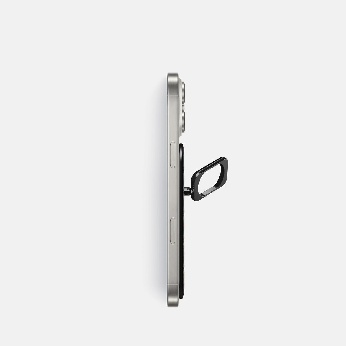 Blue-Lagoon iPhone 16 Pro Magsafe Ring Porosus Crocodile with Black Metal -3 | Blue-Lagoon-Black