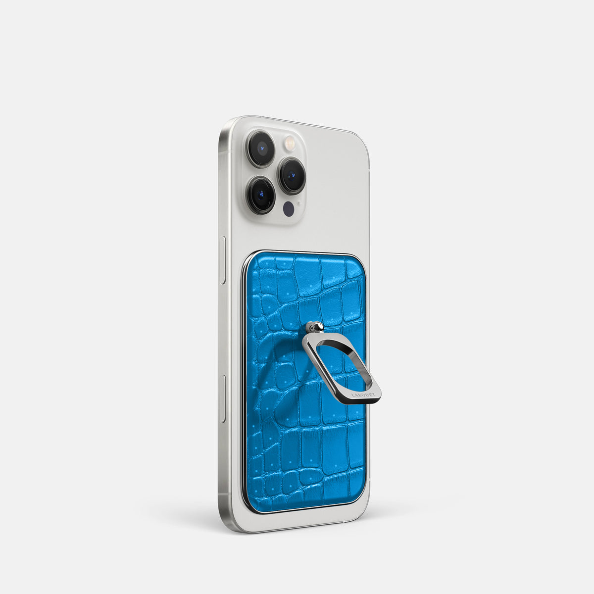 Blue-Lagoon iPhone 16 Pro Magsafe Ring Porosus Crocodile with Steel Metal -1 | Blue-Lagoon-Steel
