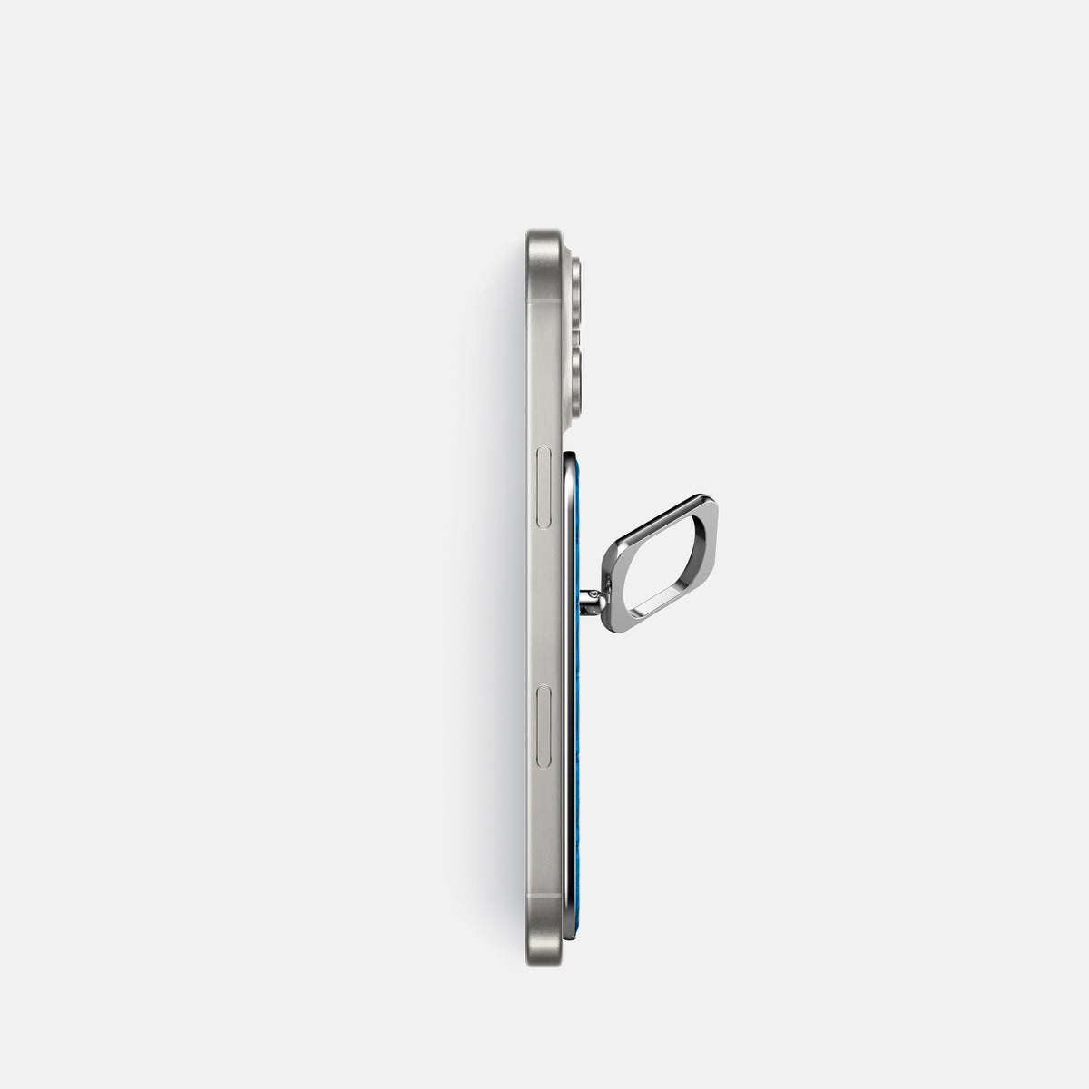 Blue-Lagoon iPhone 16 Pro Magsafe Ring Porosus Crocodile with Steel Metal -3 | Blue-Lagoon-Steel