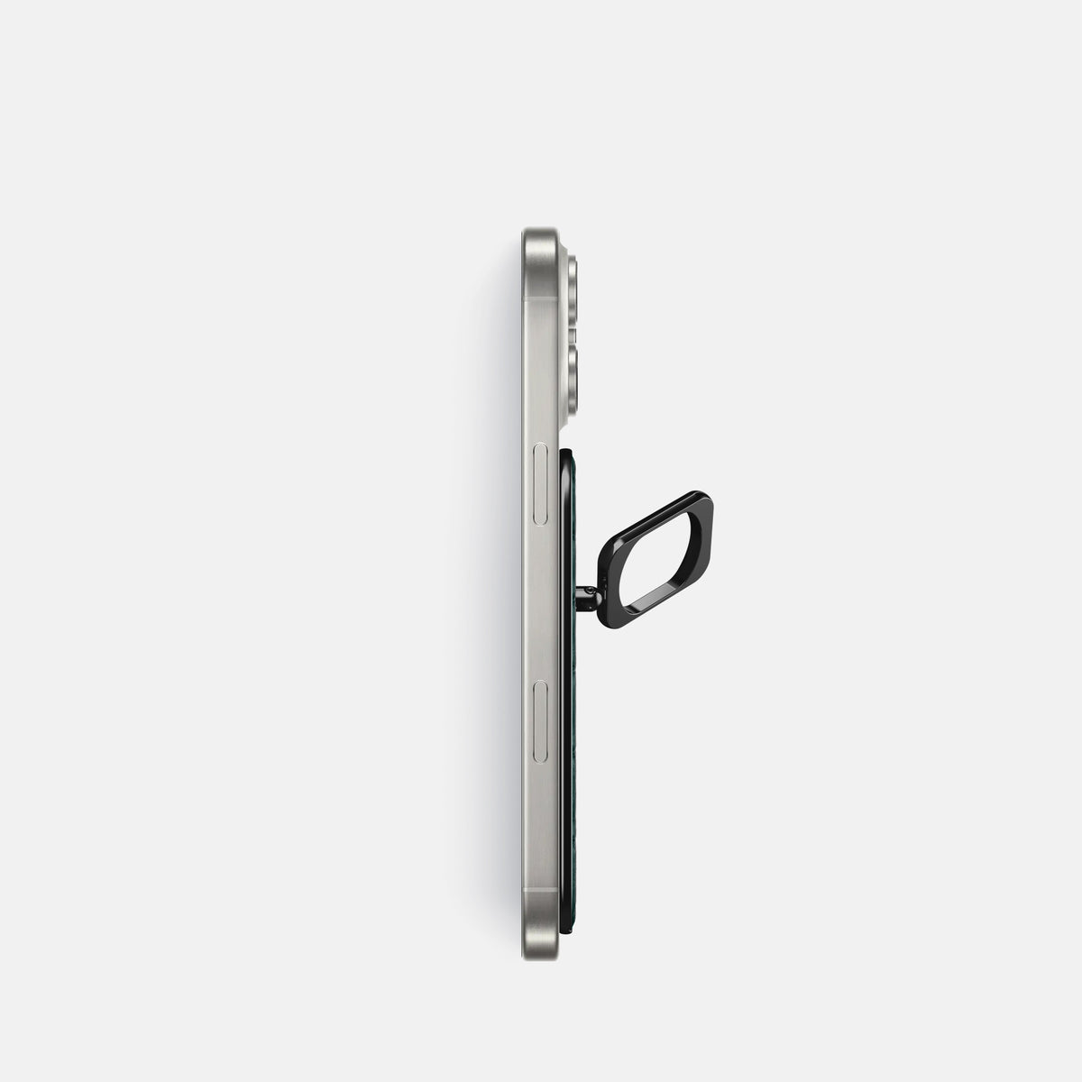 Dark-Forest iPhone 16 Pro Magsafe Ring Porosus Crocodile with Black Metal -3 | Dark-Forest-Black