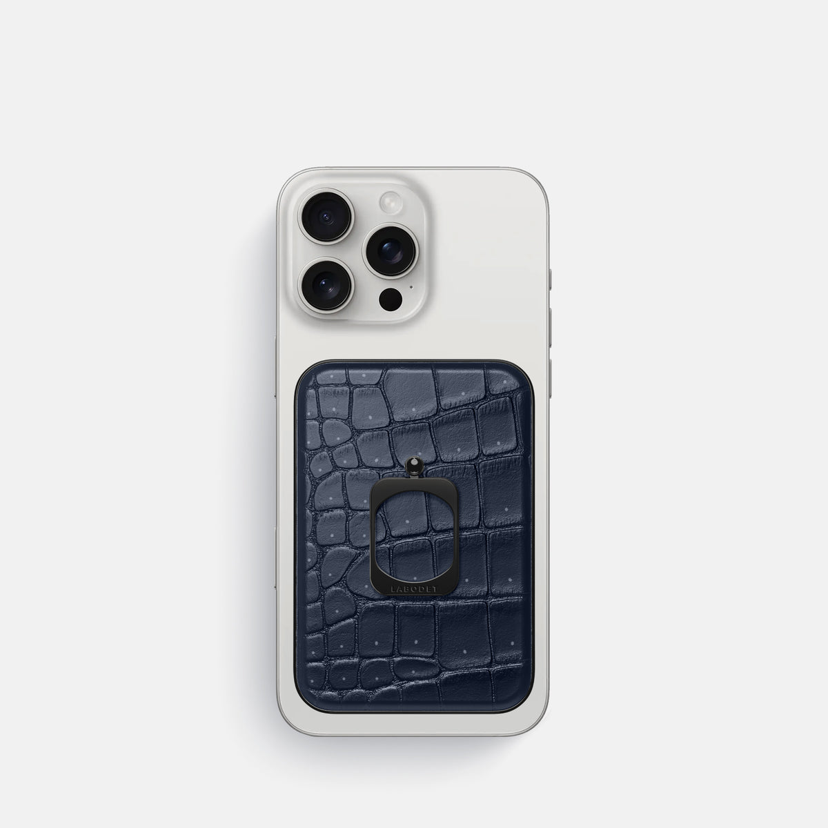 Deep Blue Sea iPhone 16 Pro Magsafe Ring Porosus Crocodile with Black Metal -2 | Deep-Blue-Sea-Black