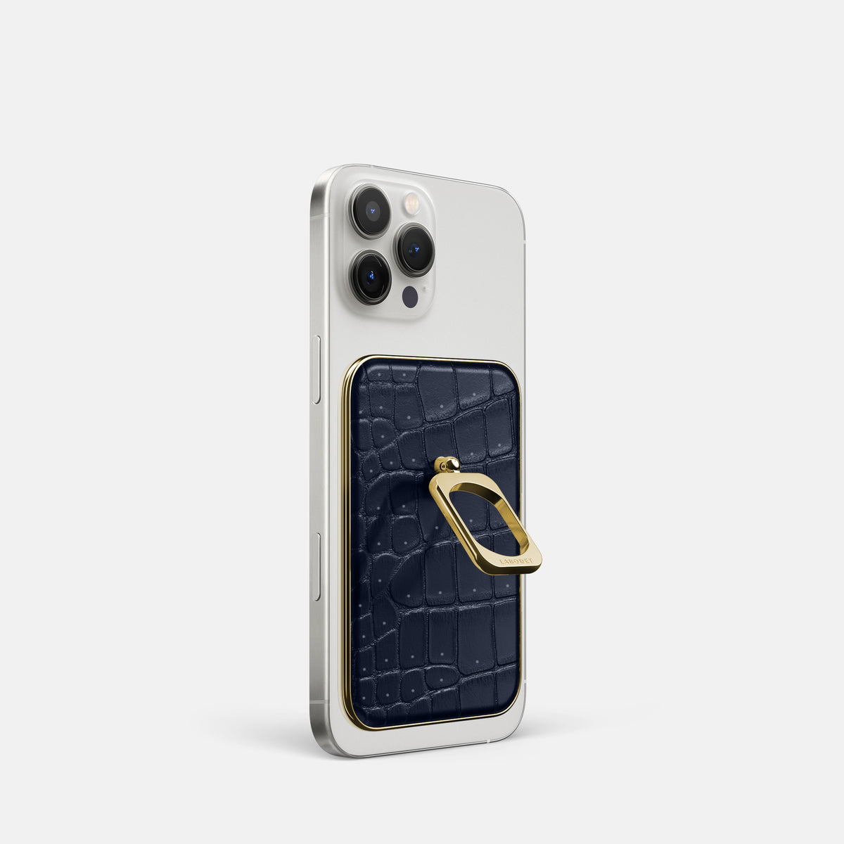 Deep Blue Sea iPhone 16 Pro Magsafe Ring Porosus Crocodile with Gold Metal -1 | Deep-Blue-Sea-Gold