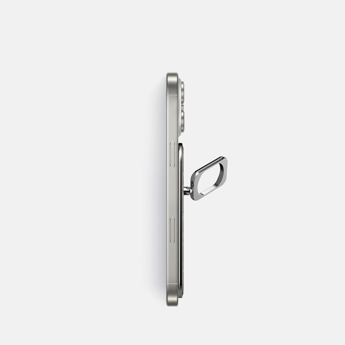 Lava-Stone iPhone 16 Pro Magsafe Ring Porosus Crocodile with Steel Metal -3 | Lava-Stone-Steel