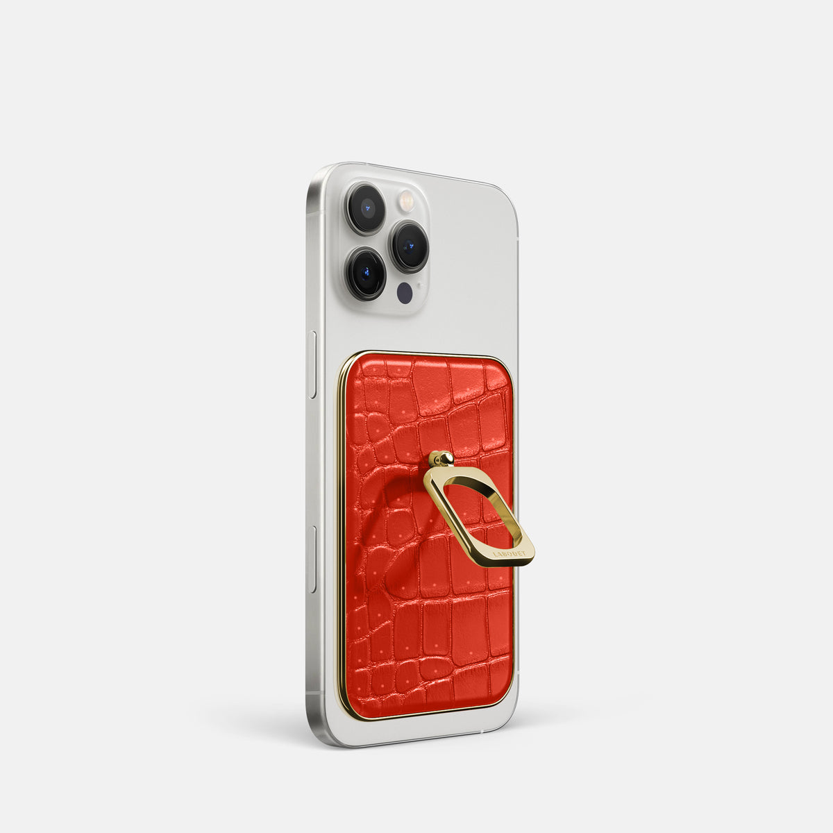 Rust iPhone 16 Pro Magsafe Ring Porosus Crocodile with Gold Metal -1 | Rust-Gold