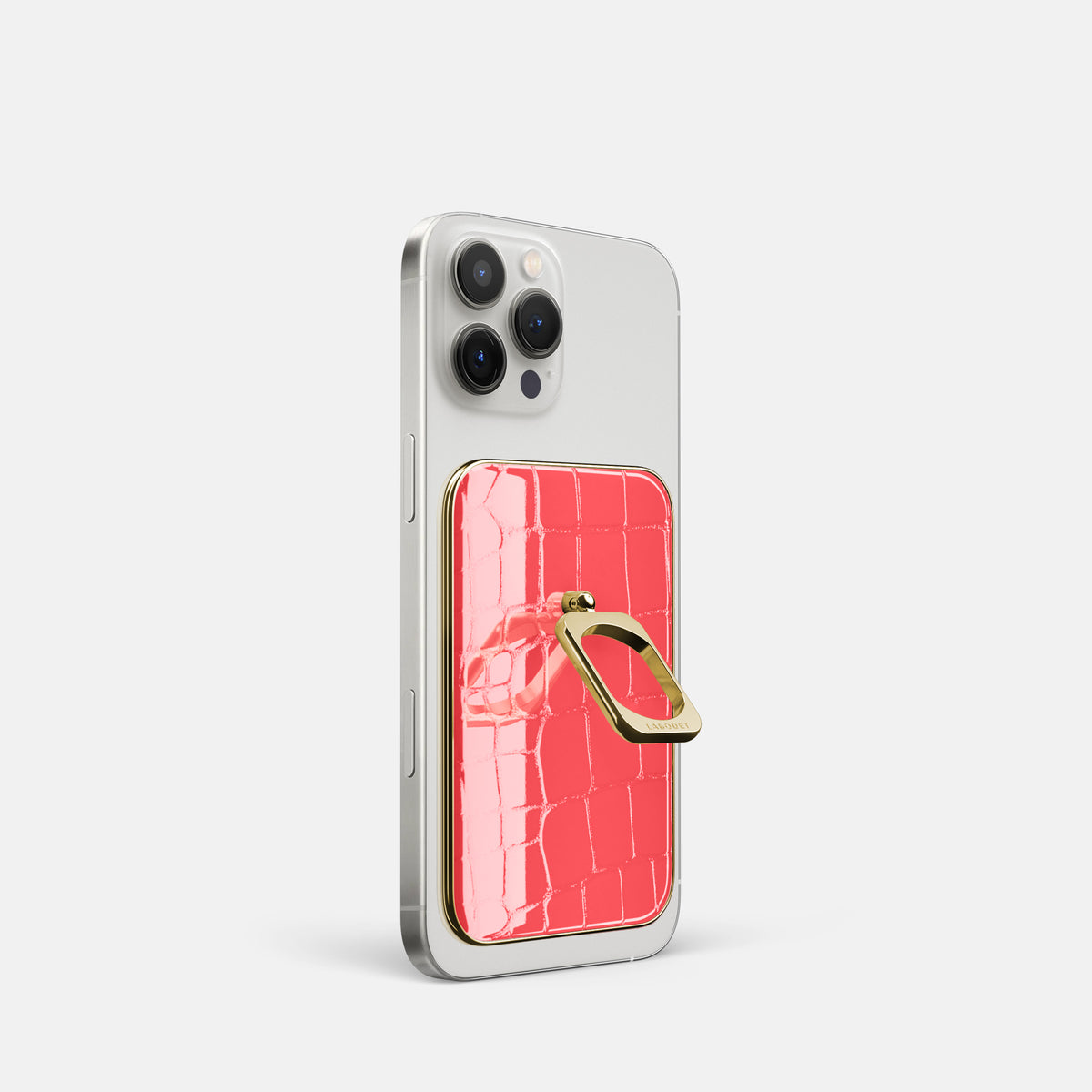 Papaya iPhone 16 Pro MagSafe Ring Shiny Alligator with Gold Metal -1 | Papaya-Gold