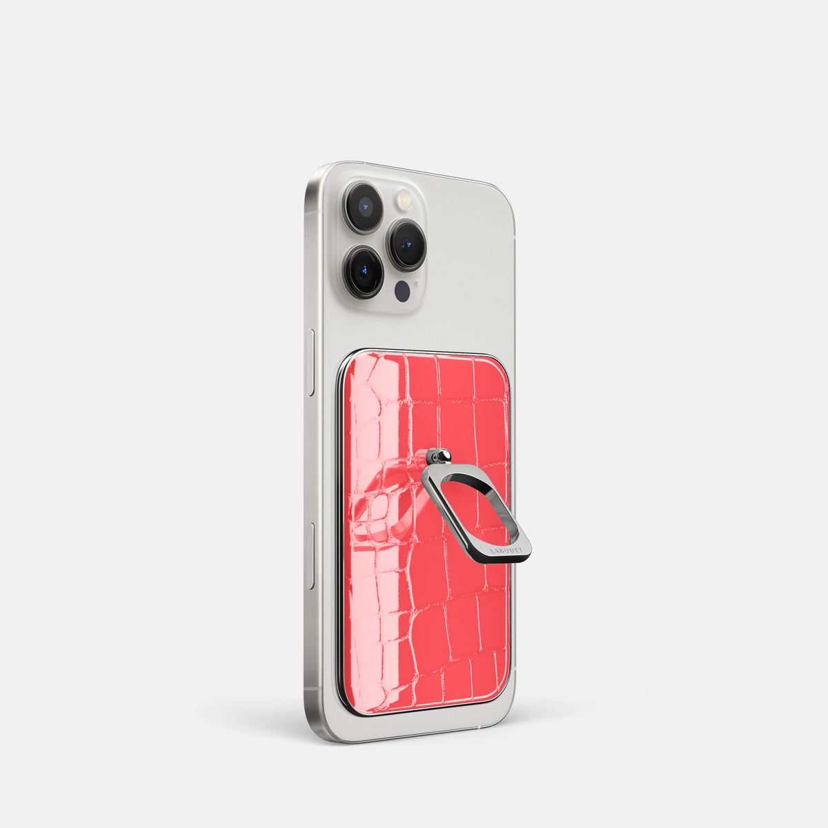 Papaya iPhone 16 Pro MagSafe Ring Shiny Alligator with Steel Metal -1 | Papaya-Steel