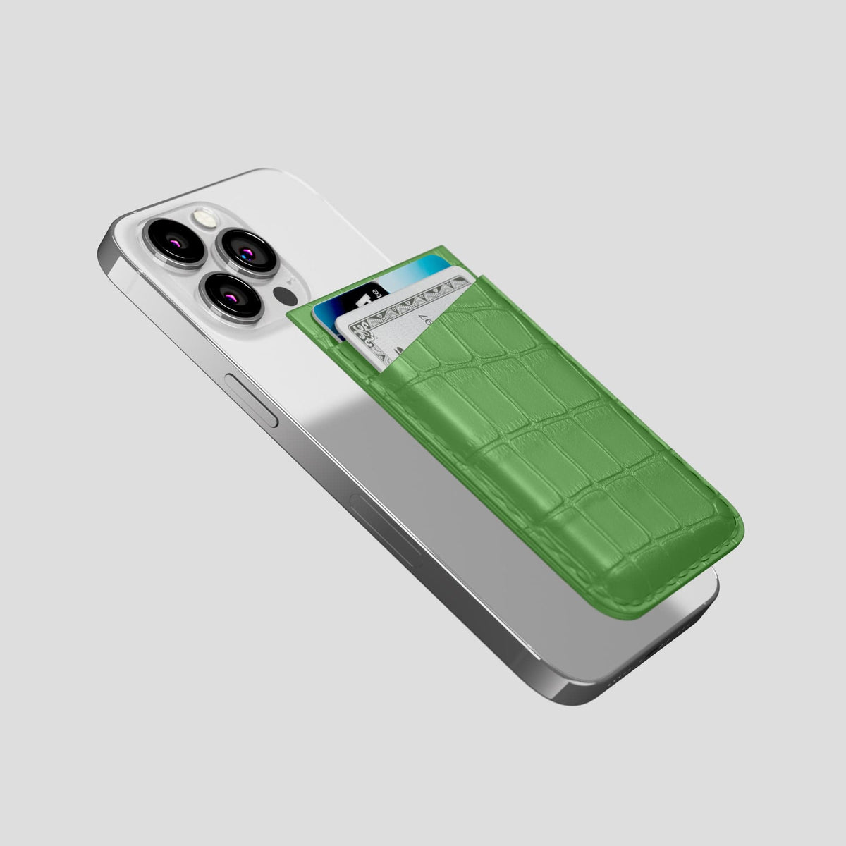Apple-Green iPhone 14 Pro MagSafe Wallet Alligator -4 | Apple-Green