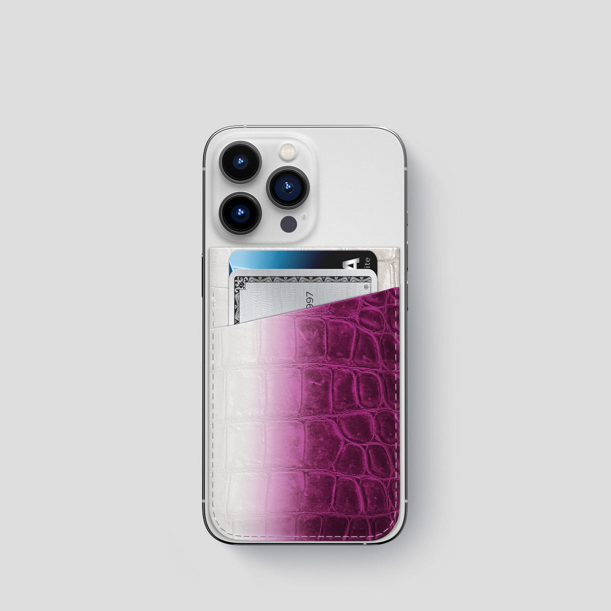 Fuchsia iPhone 14 Pro Himalaya Magsafe Wallet Himalayan Crocodile -1 | Fuchsia