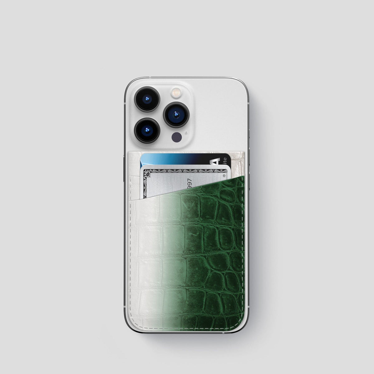 Green iPhone 14 Pro Himalaya Magsafe Wallet Himalayan Crocodile -1 | Green