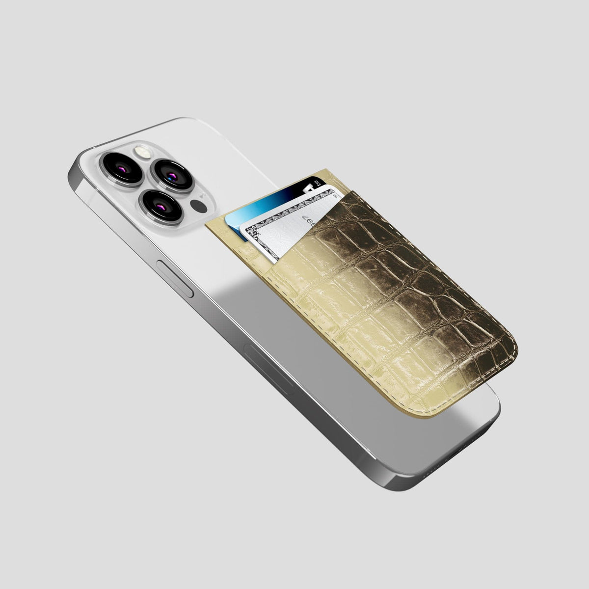 Natural iPhone 14 Pro Himalaya Magsafe Wallet Himalayan Crocodile -4 | Natural