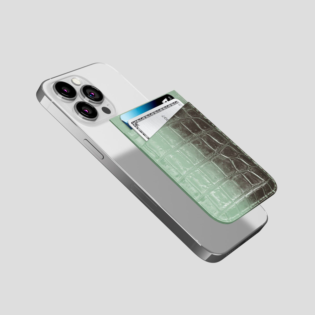 Pistachio iPhone 14 Pro Himalaya Magsafe Wallet Himalayan Crocodile -4 | Pistachio