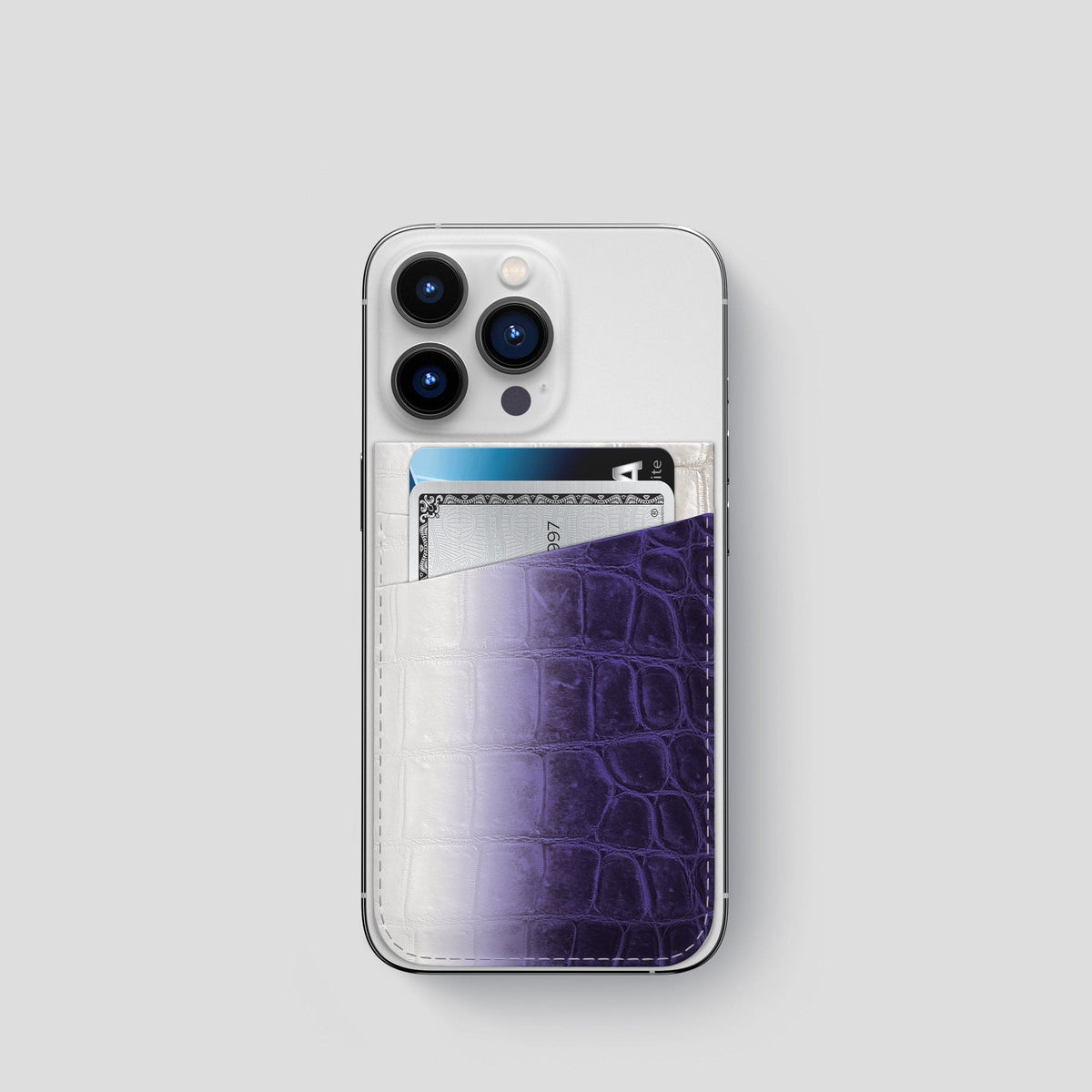 Purple iPhone 14 Pro Himalaya Magsafe Wallet Himalayan Crocodile -1 | Purple