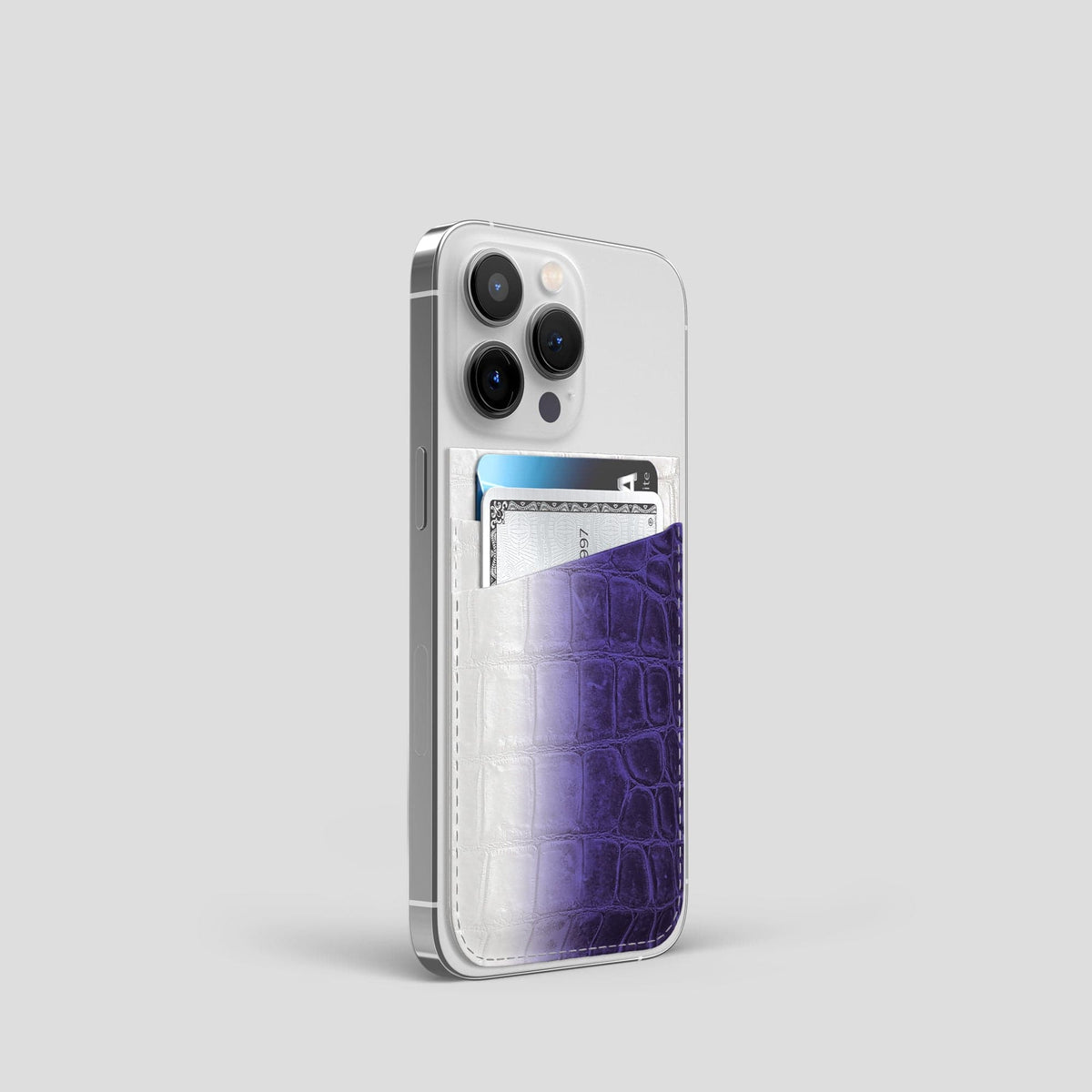 Purple iPhone 14 Pro Himalaya Magsafe Wallet Himalayan Crocodile -2 | Purple