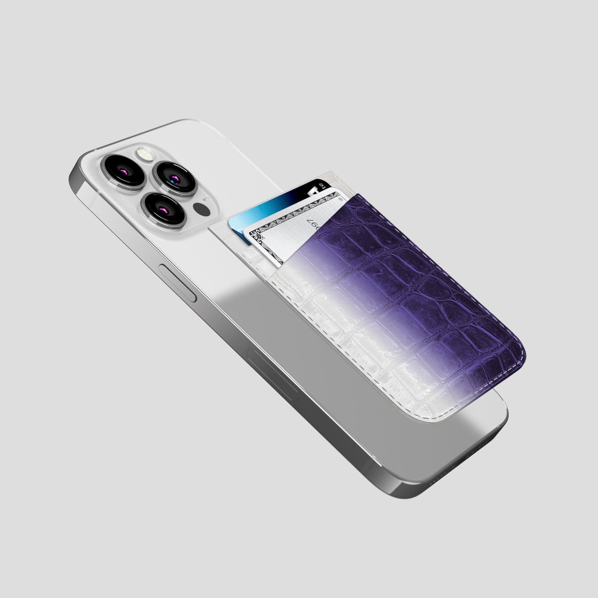 Purple iPhone 14 Pro Himalaya Magsafe Wallet Himalayan Crocodile -4 | Purple