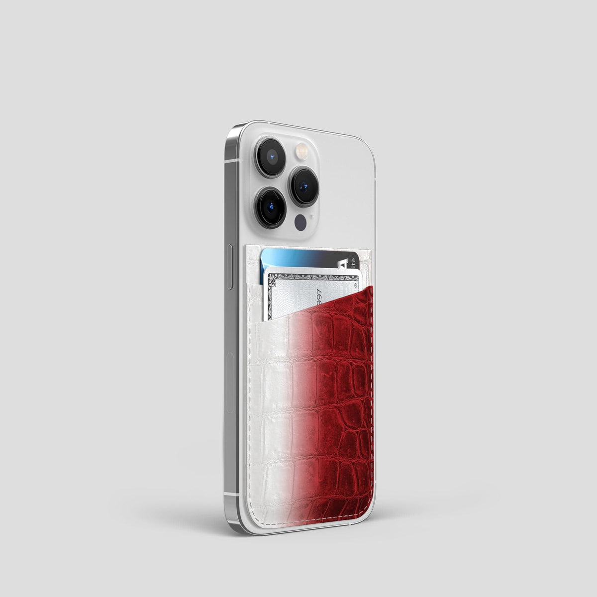 Red iPhone 14 Pro Himalaya Magsafe Wallet Himalayan Crocodile -2 | Red