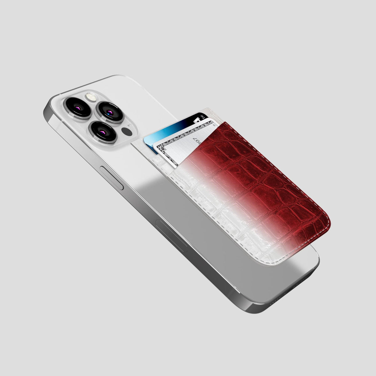 Red iPhone 14 Pro Himalaya Magsafe Wallet Himalayan Crocodile -4 | Red