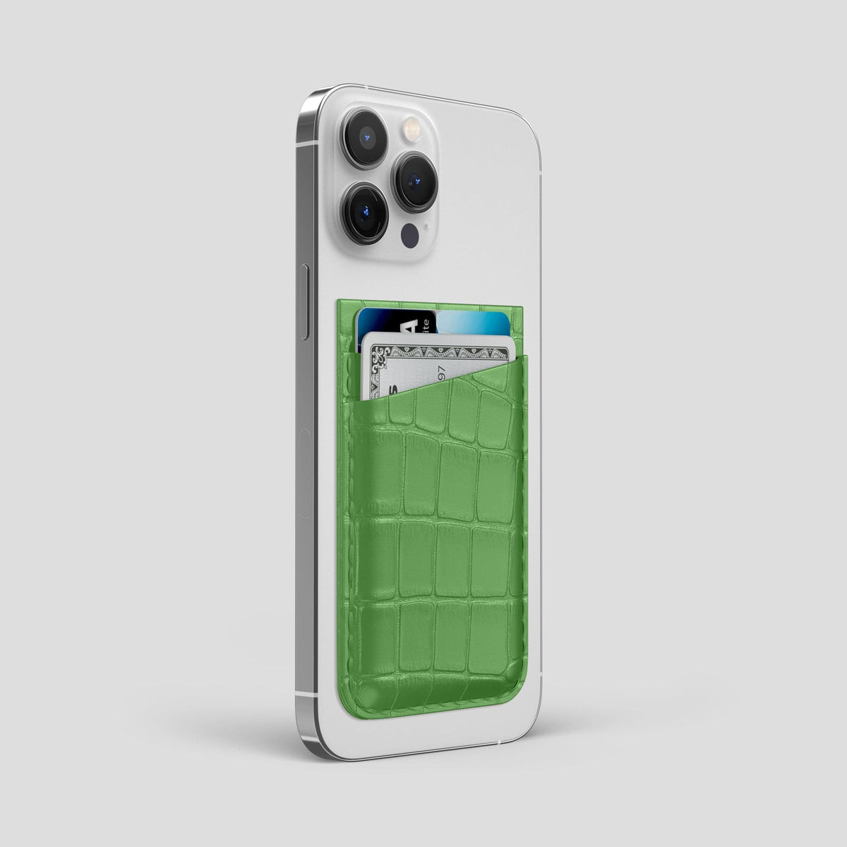 Apple-Green iPhone 14 Pro Max MagSafe Wallet Alligator -2 | Apple-Green