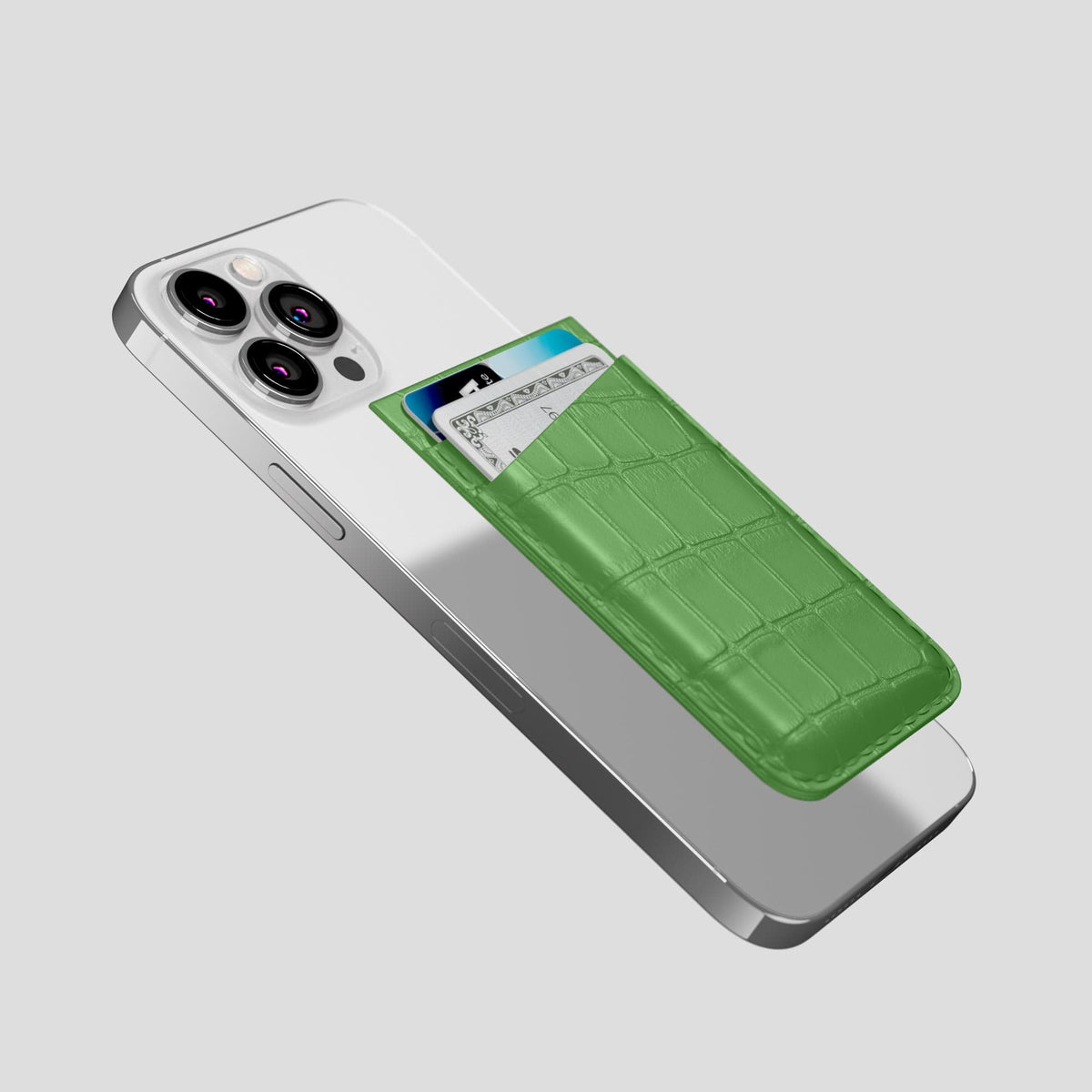Apple-Green iPhone 14 Pro Max MagSafe Wallet Alligator -4 | Apple-Green