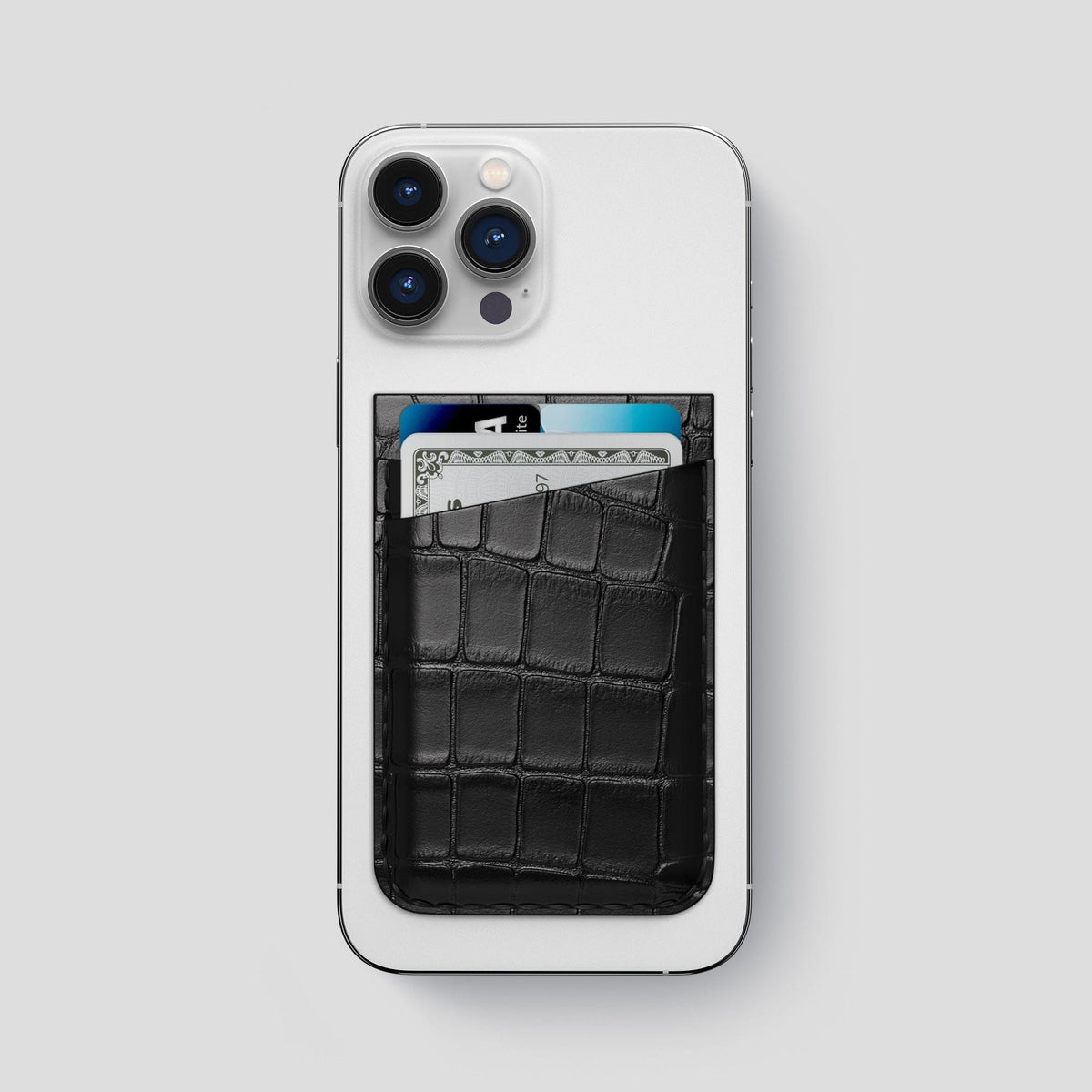 Black iPhone 14 Pro Max MagSafe Wallet Alligator -1 | Black
