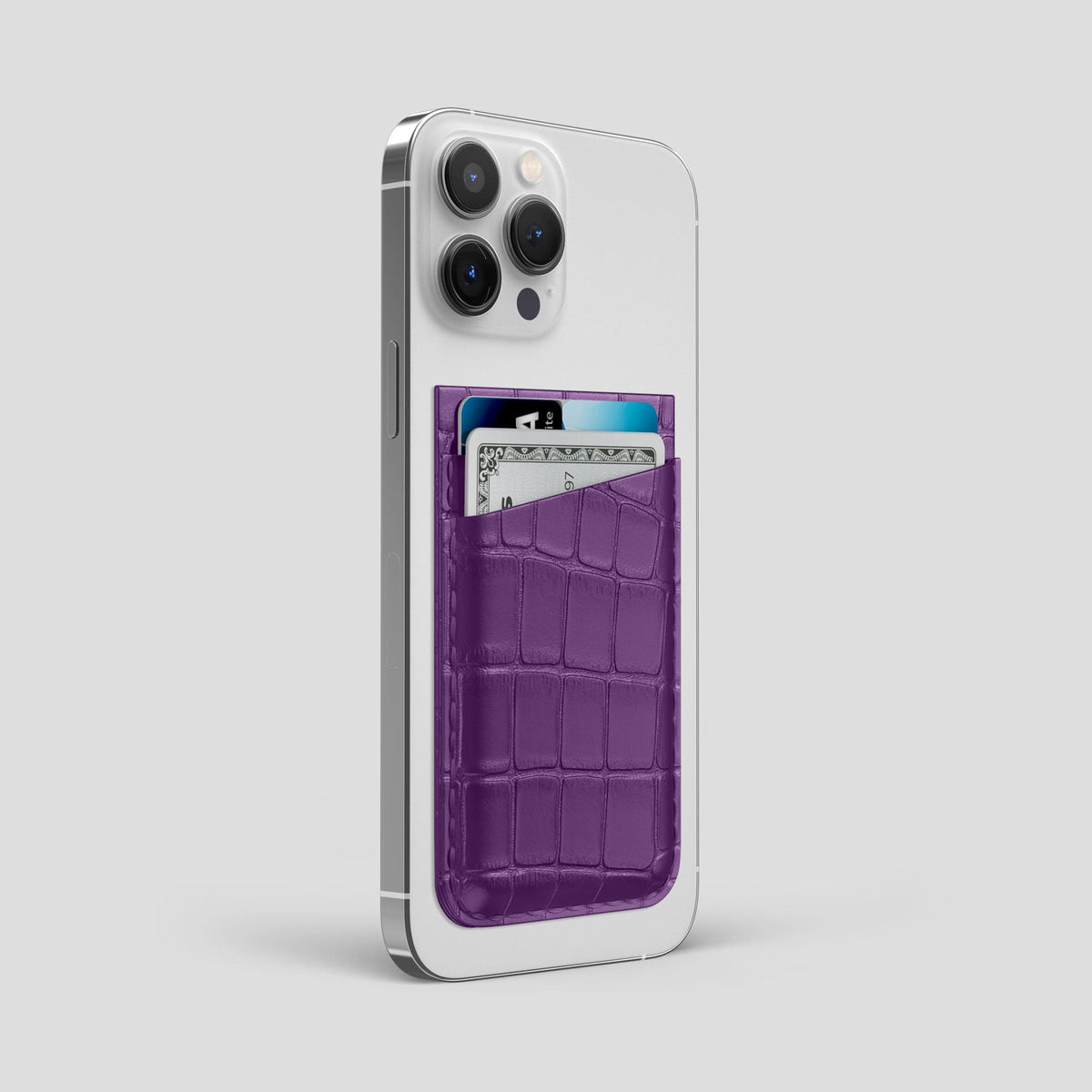 Purple iPhone 14 Pro Max MagSafe Wallet Alligator -2 | Purple