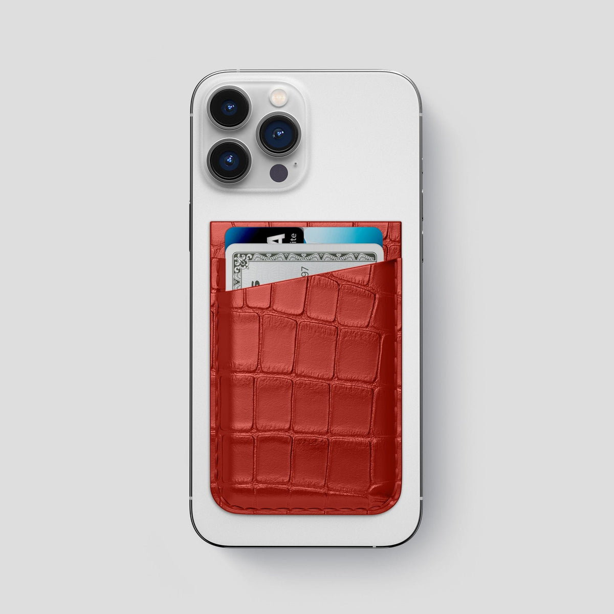 Red iPhone 14 Pro Max MagSafe Wallet Alligator -1 | Red