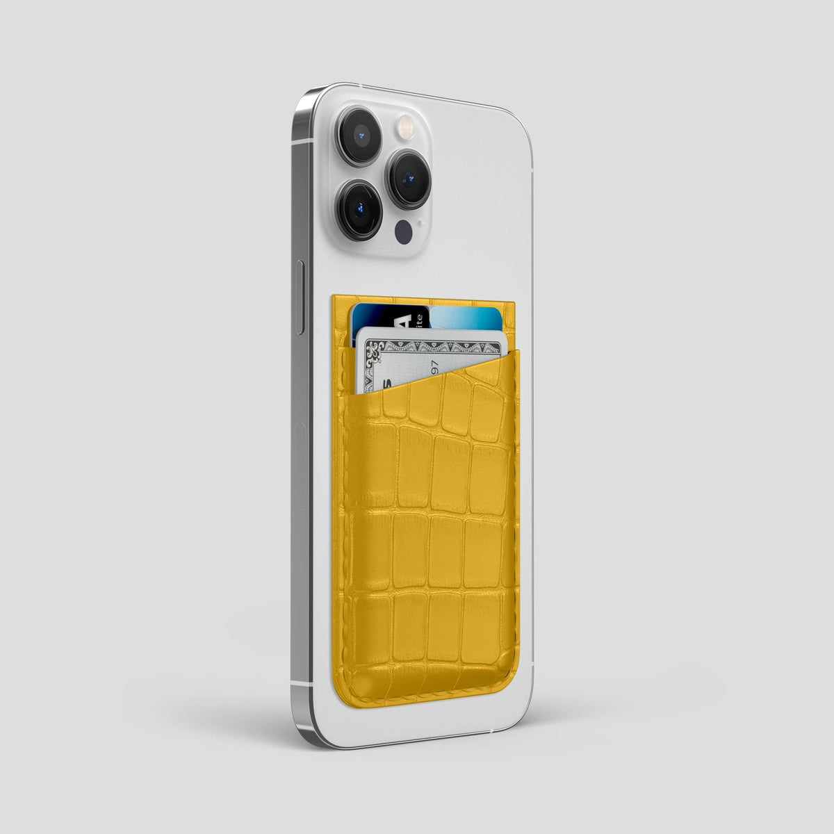 Yellow iPhone 14 Pro Max MagSafe Wallet Alligator -2 | Yellow