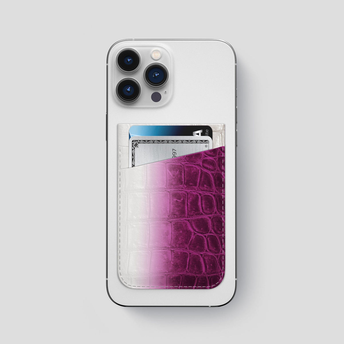 Fuchsia iPhone 14 Pro Max Himalaya Magsafe Wallet Himalayan Crocodile -1 | Fuchsia