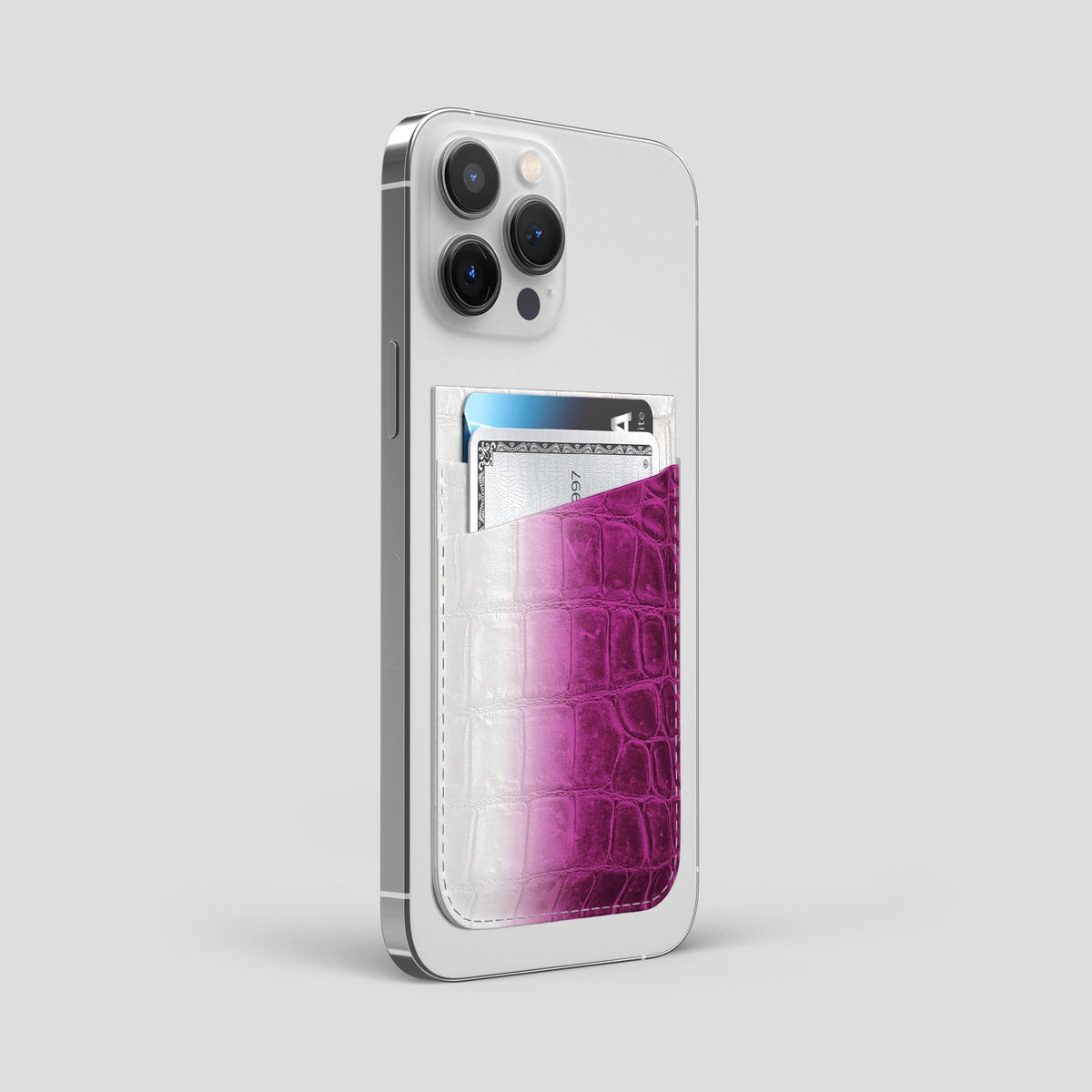 Fuchsia iPhone 14 Pro Max Himalaya Magsafe Wallet Himalayan Crocodile -2 | Fuchsia
