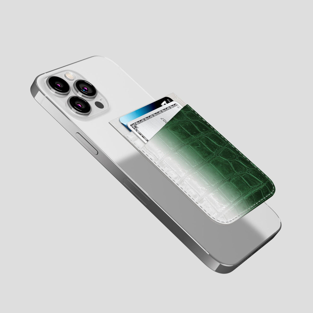 Green iPhone 14 Pro Max Himalaya Magsafe Wallet Himalayan Crocodile -4 | Green