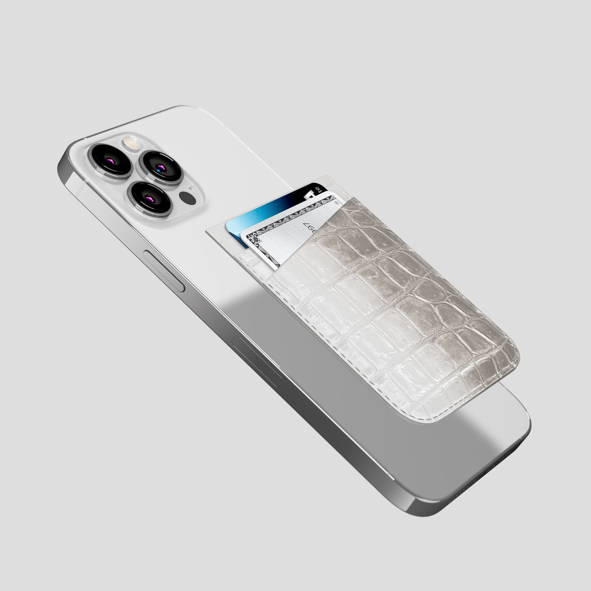 Grey iPhone 14 Pro Max Himalaya Magsafe Wallet Himalayan Crocodile -4 | Grey