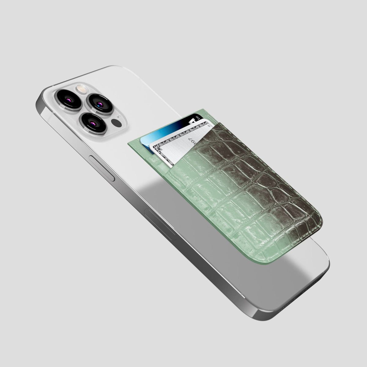 Pistachio iPhone 14 Pro Max Himalaya Magsafe Wallet Himalayan Crocodile -4 | Pistachio