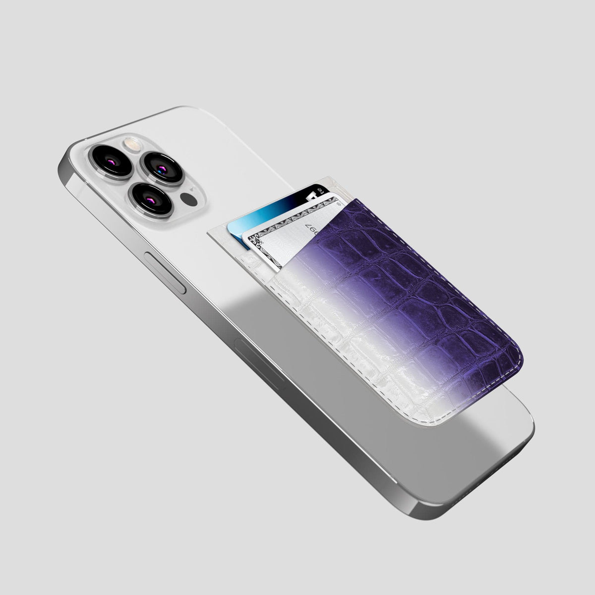 Purple iPhone 14 Pro Max Himalaya Magsafe Wallet Himalayan Crocodile -4 | Purple
